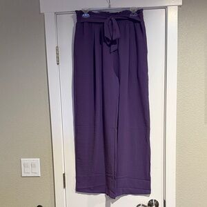 Women's Purple Wide-Leg Pull on Pants